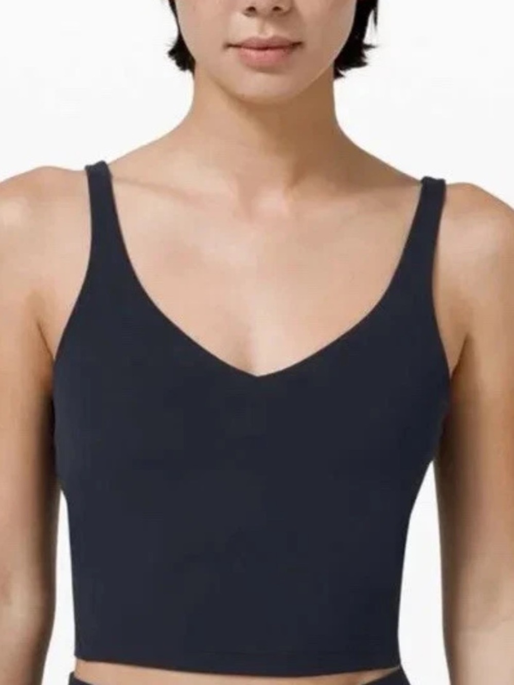 lululemon athletica Black V-Neck Cropped Tank